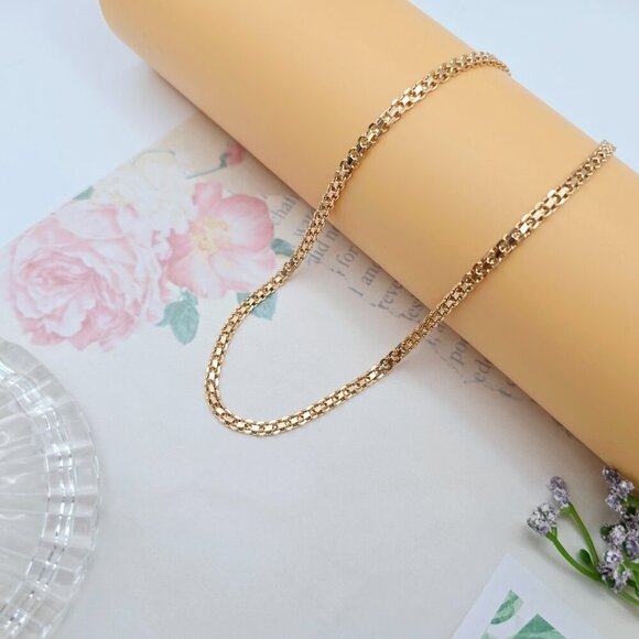 Elegant Rose Gold Plated Link Chain Necklace – 50cm Length, XPNL0065 - Picture 4 of 12